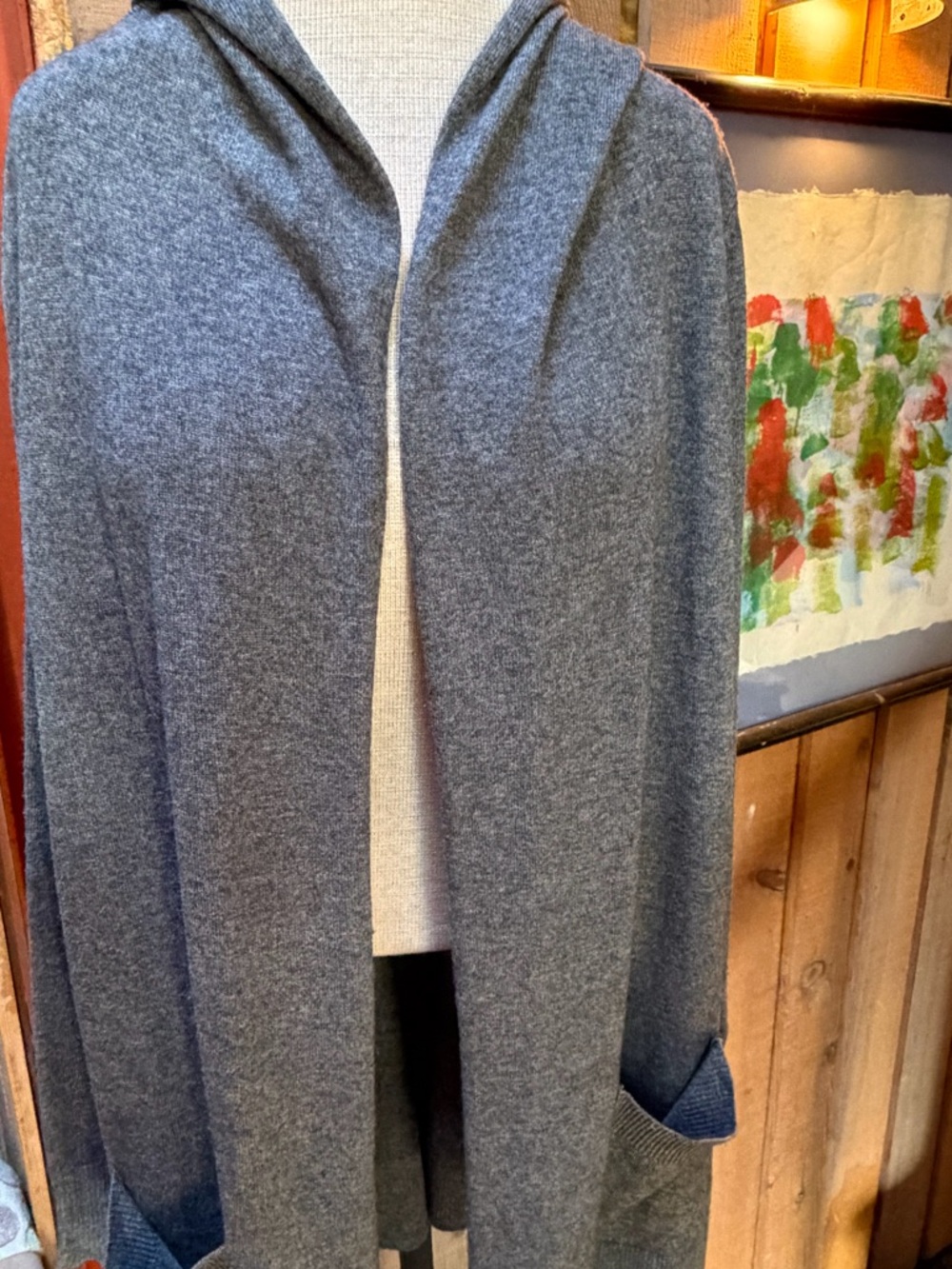 Gorgeous Repeat cashmere blend grey duster sweater!